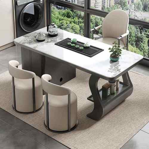 正品意极简岩板茶椅组合现代简约轻式奢用办公室家茶台茶桌几