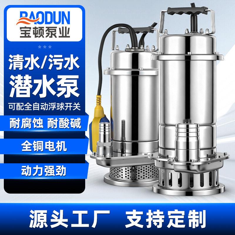 潜水泵220v家用井水小型扬程不锈钢一寸自动抽水泵两相电污水泵