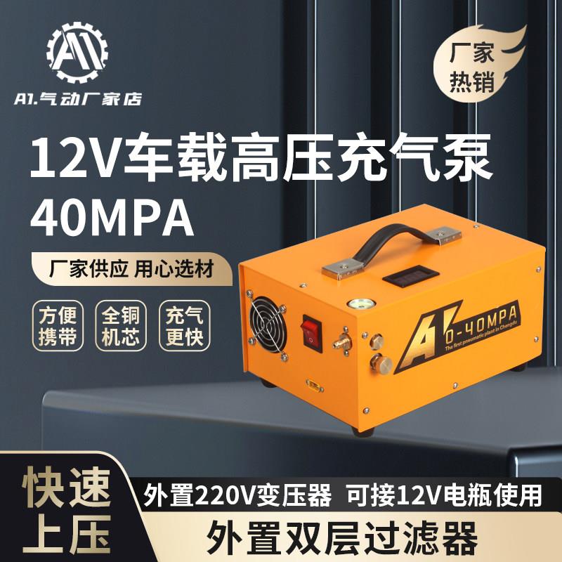 12V车载高压充气泵30mpa风冷打气机40mpa220V便携式潜水瓶充气泵