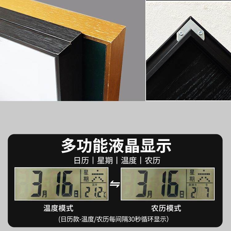 年历表箱装饰万画带钟免表打孔配电箱遮挡画现代电轻XIE奢挂画电