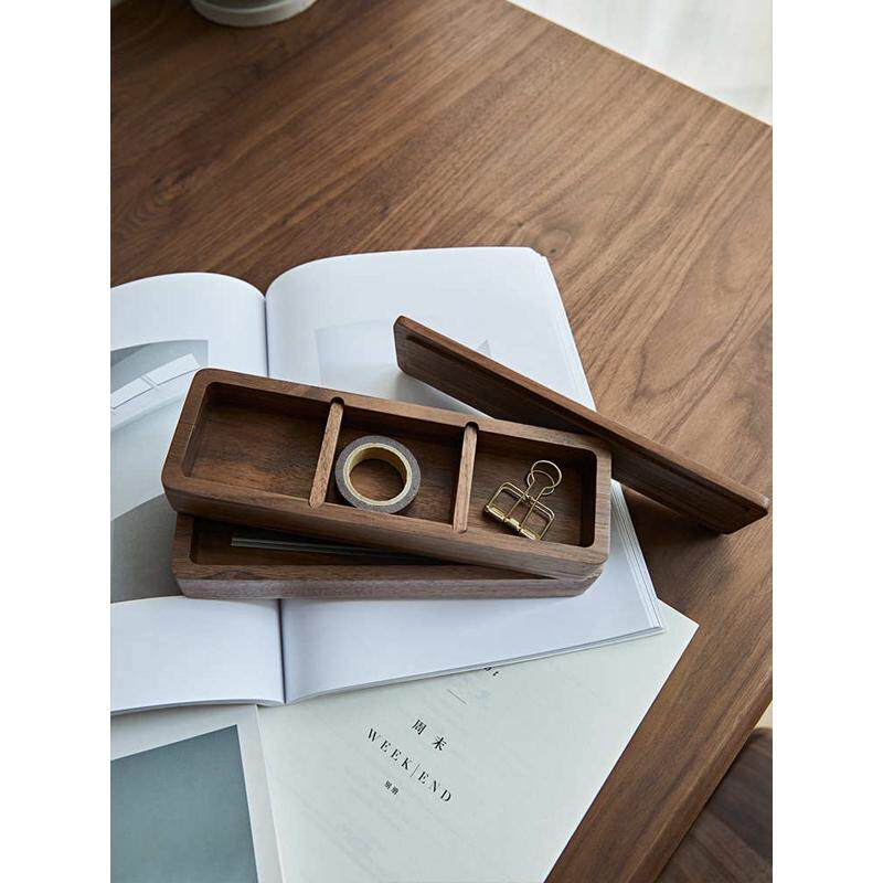 小木盒桌面隔整理多层盒内分收纳盒抽屉杂物办公实木长方形xyt