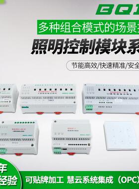 带开关4/8/12智能照明控制模块ModbusRTU/TCP服务器智慧用动模块