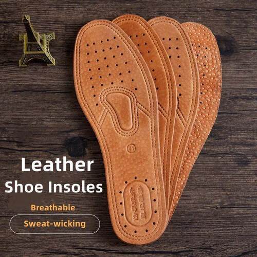 Real Cowhide Insole Leather Shoes Boots Shoe Inserts Soft Br
