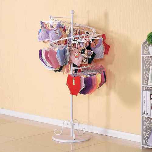 铁艺内衣架子落地式圆形螺旋文胸展示货架内裤店服装架展示架