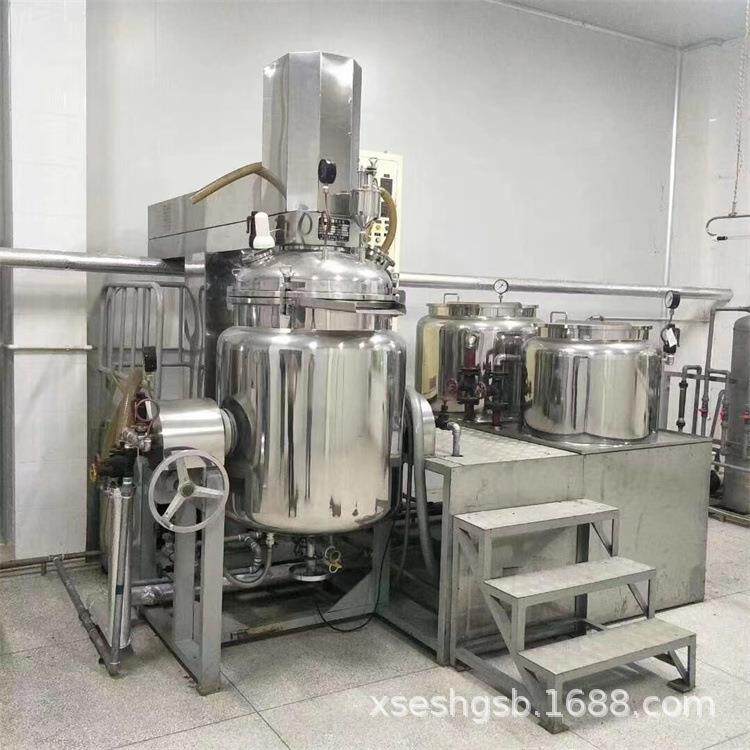二手500升PLC控制均质乳化机 膏液真空混合乳化机 护肤品乳化锅