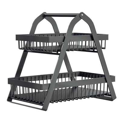 厨房可拆卸蔬菜置物架台面二层菜篮子收纳筐放果蔬水果架手提果篮