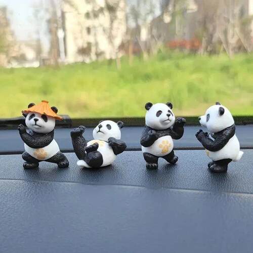 4-piece Cartoon Kung Fu Panda Car Decoration Souvenir DIY Ga