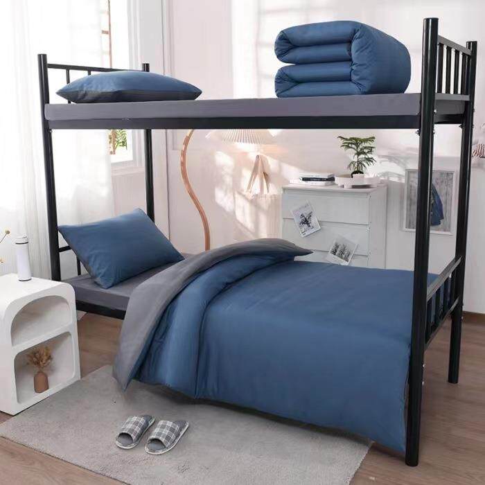 新款水洗棉被套四件套亲肤棉床上用品单人被罩学生宿舍床单三件套