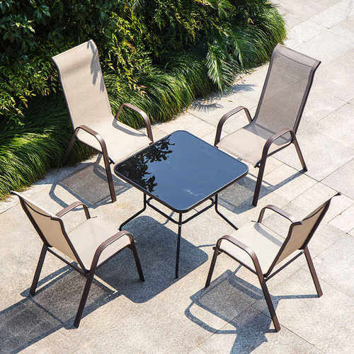 庭院户外休闲桌椅套装露天铁艺室外堆高椅咖啡厅外摆阳台桌椅组合