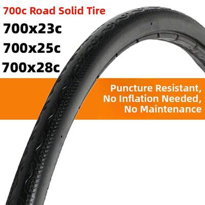 自行车轮胎公路车实心外胎700X23c/25c/28c死飞车免充气实心轮胎