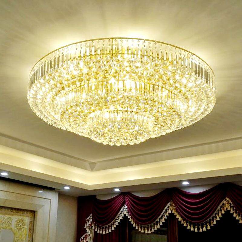 客厅灯 简约现代 大气 家用led水晶灯吸顶灯卧室蛋糕圆形灯具