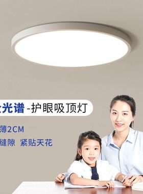 普瑞全光谱吸顶灯护眼室灯卧225新款儿童主房灯S08284超薄卧无缝0