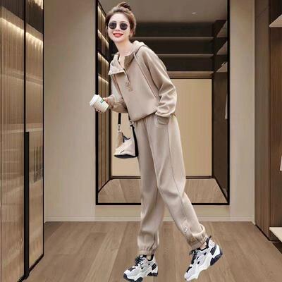 Sports suit women hooded sweatshirt pants chubby sister