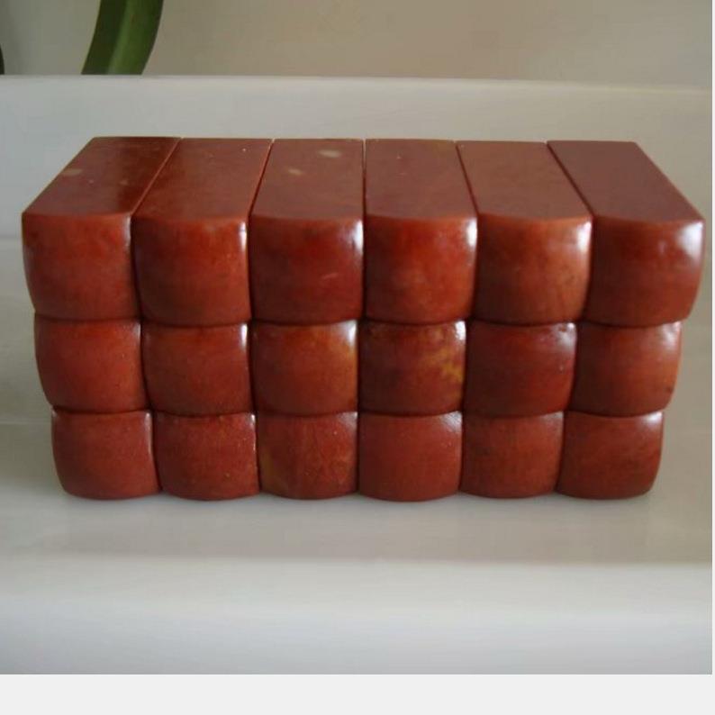 浙江红石圆头章2.5*2.5*8CM练习章印石章料印章石料金石篆刻寿山