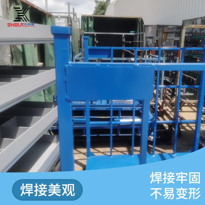 金属布料架重型折叠堆垛架物流周转箱可拆轮胎阁楼货架仓储巧固架