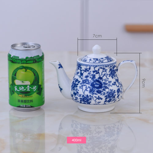 古茶汝窑办公青花瓷开水壶青花瓷茶壶提梁壶盖新中式茶壶家用滤水