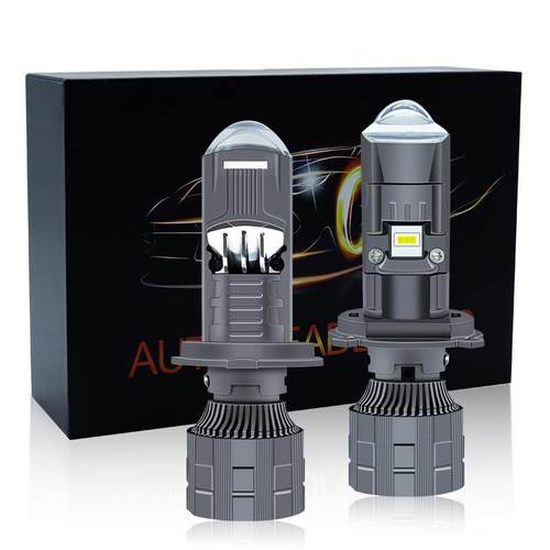 M01M透镜大灯100W大功率鱼眼强光H4摩托车汽车led前照灯远近一体