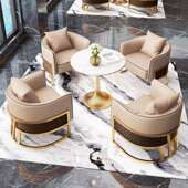 酒店办公沙发商务接待沙发单人椅休闲沙发轻奢休闲椅洽谈桌椅组合