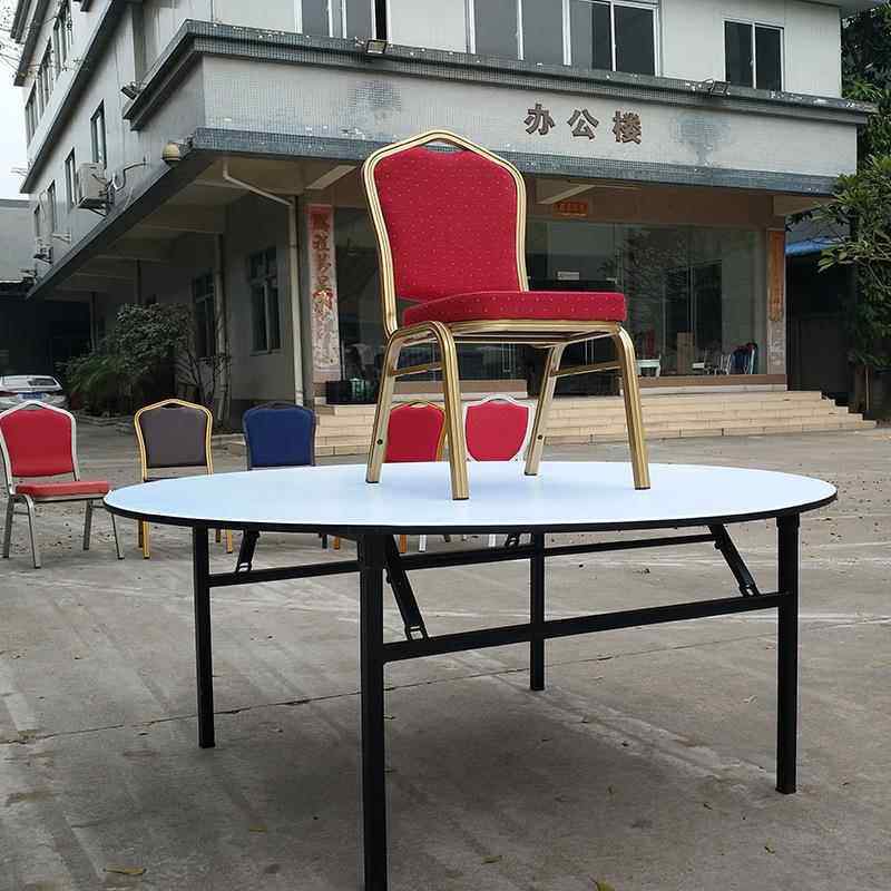 厂家PVC转酒桌椅店宴饭会桌折叠餐桌大圆台店宴81780会桌10人位盘