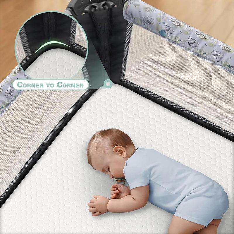 婴童床垫亚马逊凝胶记忆泡沫便携式迷你婴儿床床垫幼儿园午休软垫