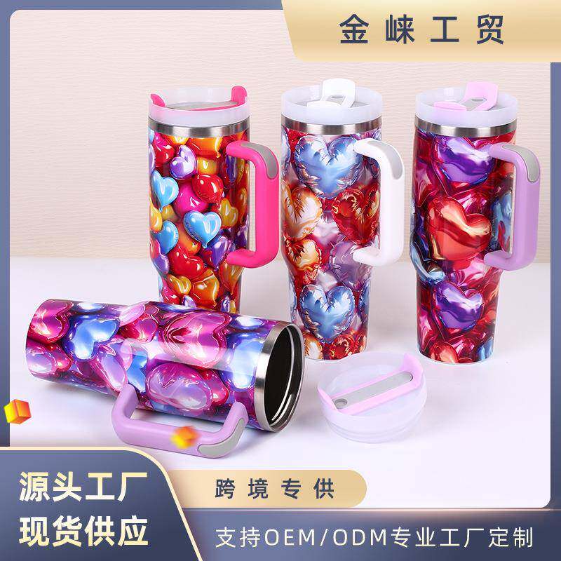 跨境40oz汽车杯保温杯家用便携式大容量水杯吸管车载水壶大号