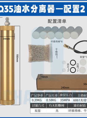 分离器过滤气泵q35过滤器油水高压空气双层专用高压机外置用30mpa