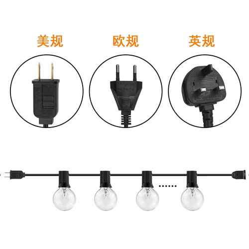 g40钨丝灯串220v氛围灯玻璃e12灯泡复古庭院装饰皮线灯串大量批发