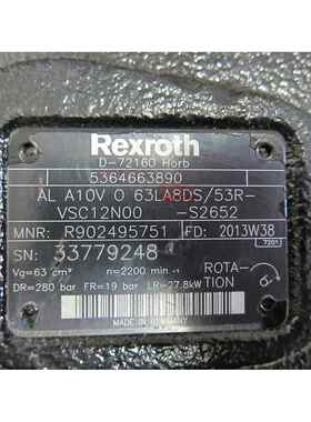 原装Rexroth柱塞泵A10VO72LA8DG/53R-VUC11N00原装正