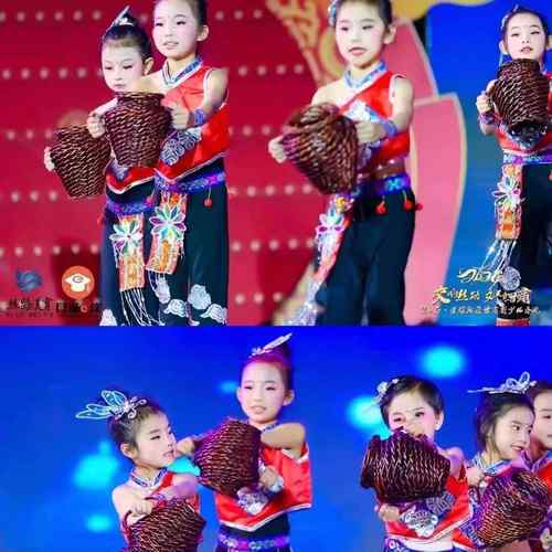 高档醋服女蹈表演小河式儿童表演装服装红肚兜舞民族服装秧歌醋床