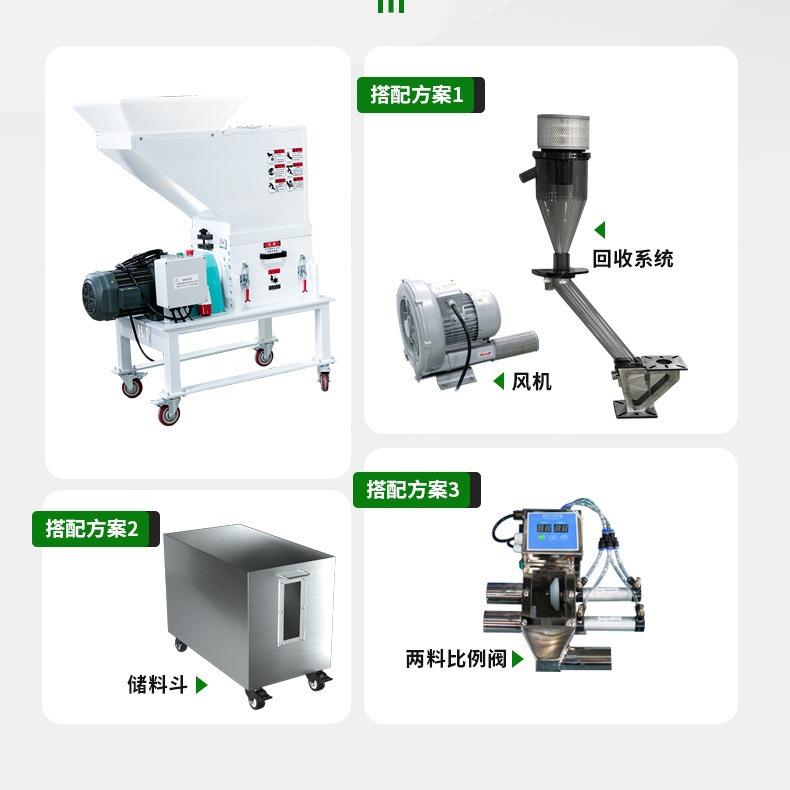 3P慢速机边音粉碎机菠萝刀动自上料塑料粉1HP2HP3H碎机注机周边静