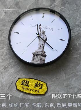 背区景墙挂钟约厅世界LPV时客钟大厅创意简专用时前台酒店大堂宾