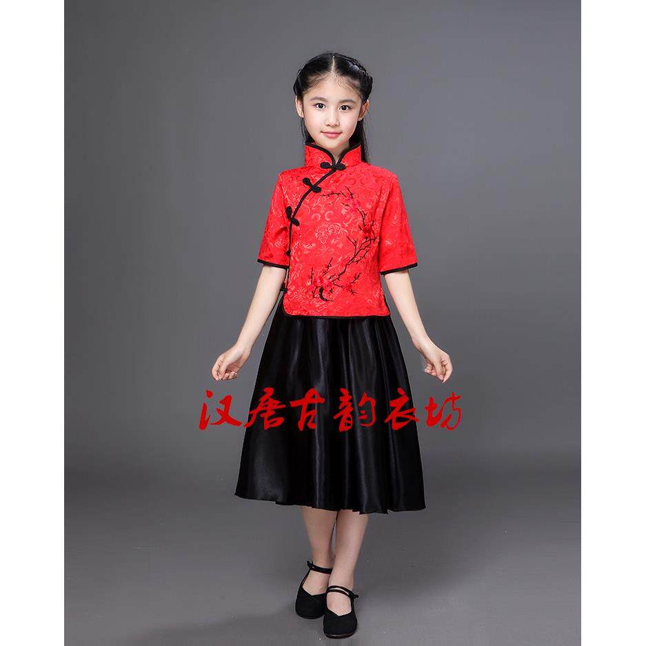 高档童装演服、学民国服、女式唐装、生毕业服、合唱表茶班艺古筝