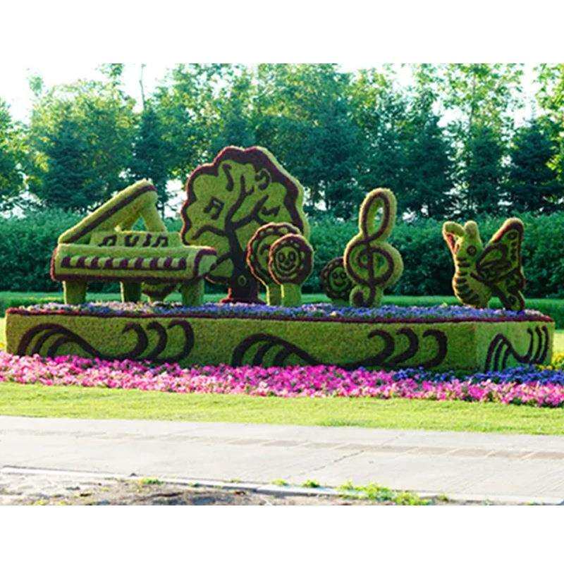 玻璃钢绿植雕塑钢琴摆件大型园林广场公园艺术展览美陈户外雕塑