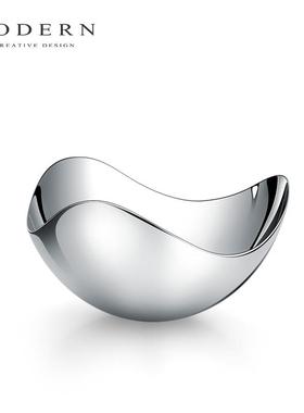 高档摩登MODRN北欧ins风不锈兜钢轻奢大号E水果盘果客装厅家用饰
