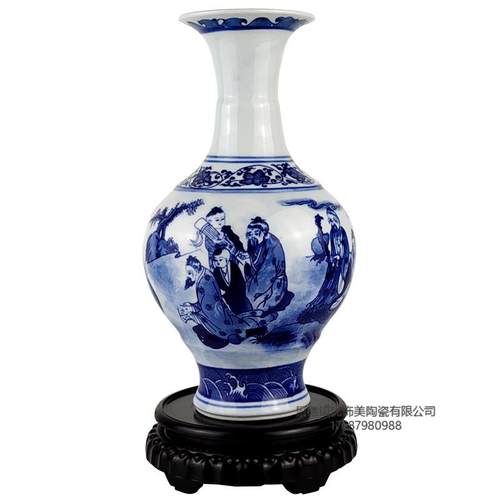 青花瓷花瓶景德镇陶瓷器仿古中式家居摆件客厅玄关电视柜可制定