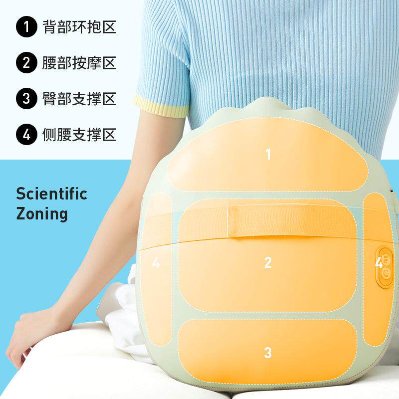 电动揉锤腰靠颈部背部加热揉捏按摩枕家用捶打按摩靠垫腰部按摩器