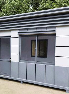 亭外豪华钢结构值岗亭小区HH-10门卫真石漆移户动保安岗厂家班室