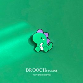 brooch绿色小恐龙胸针2023年潮，夏季女日系情侣卡通徽章装饰