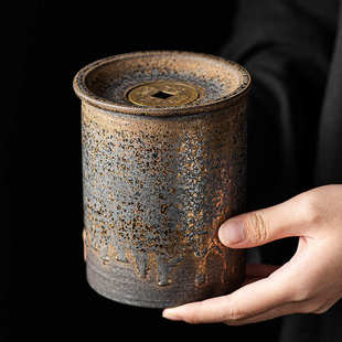 鎏金建水壶承茶水桶复古铜钱过滤带盖水盂茶洗杯洗功夫茶道零配件