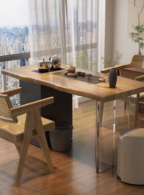 新中式阳茶桌实木亚克台力IXS茶台2025新款家小用休闲桌阳茶台泡