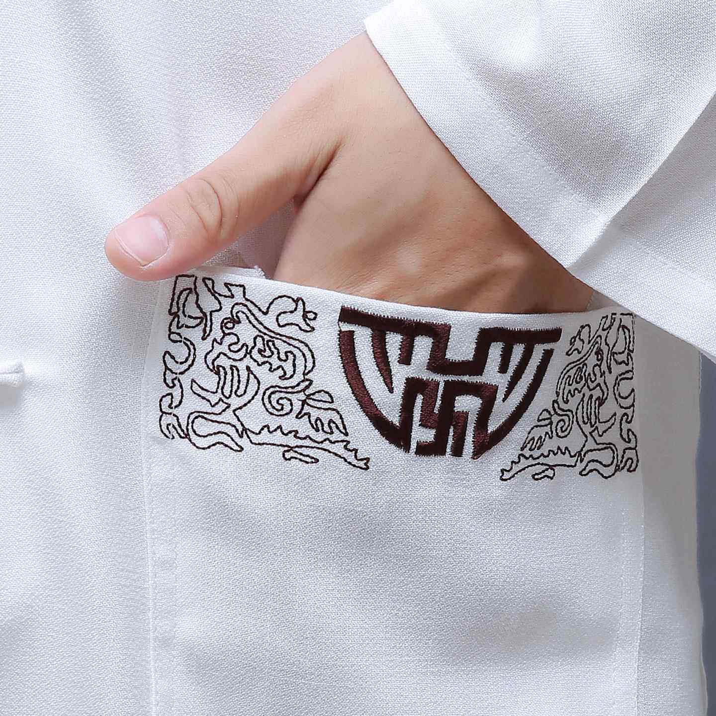 正品唐装棉麻太极服男款桩武术站国风服太极段装男八锦太极拳练功