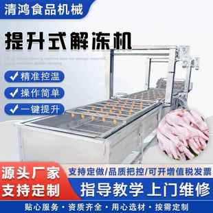 供应冻鱼清洗解冻流水线 海鲜鲍鱼化冻设备 全自动牛肉常温解冻机