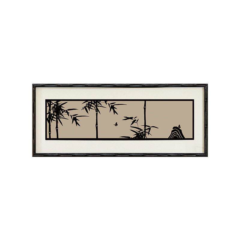 水墨竹装饰画客厅玄关背景墙挂画床头新中式中古风氛围小画