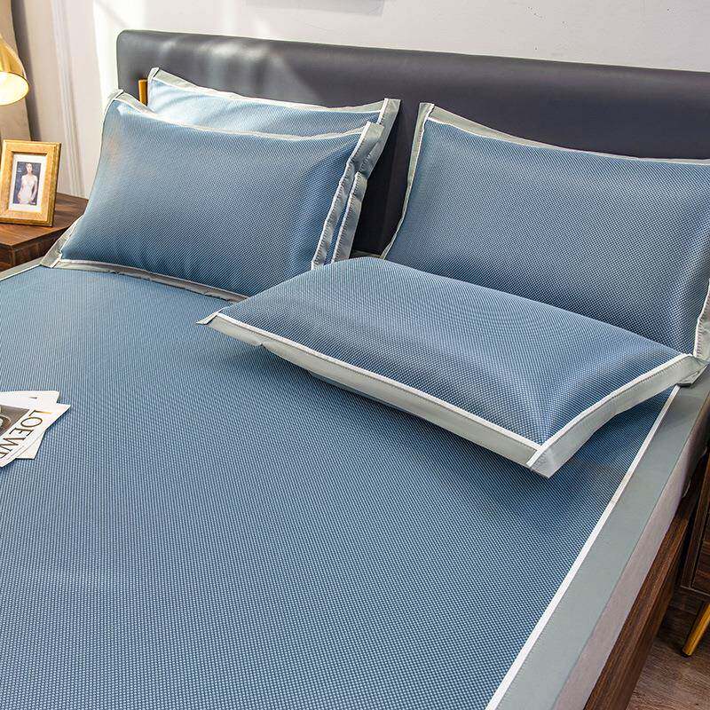 新款简约床席款可洗碳光席家用床上用品三件套学生宿舍清新两件套