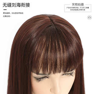 发柔顺直发 丝化纤假发套弹力混假发假发长直头套女丝 网全升级