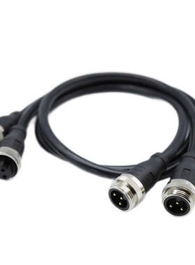 八分之七7/8工业电源连接器 3/4/5Pin 公母直头成型式带线接头插