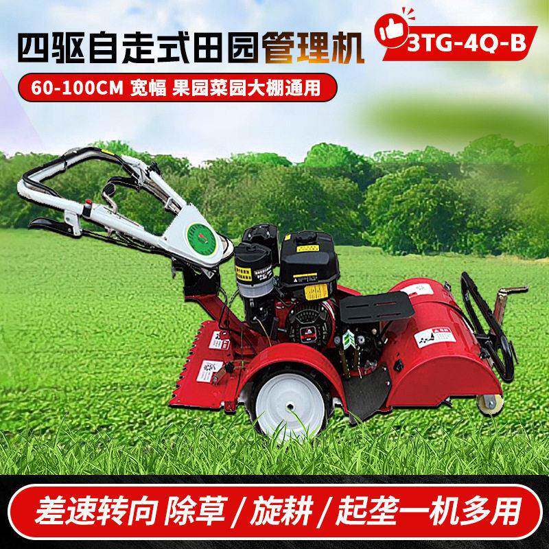 成峰3TG-4Q-B前旋后驱田园管理机除草旋耕起垄多用途四驱微耕机