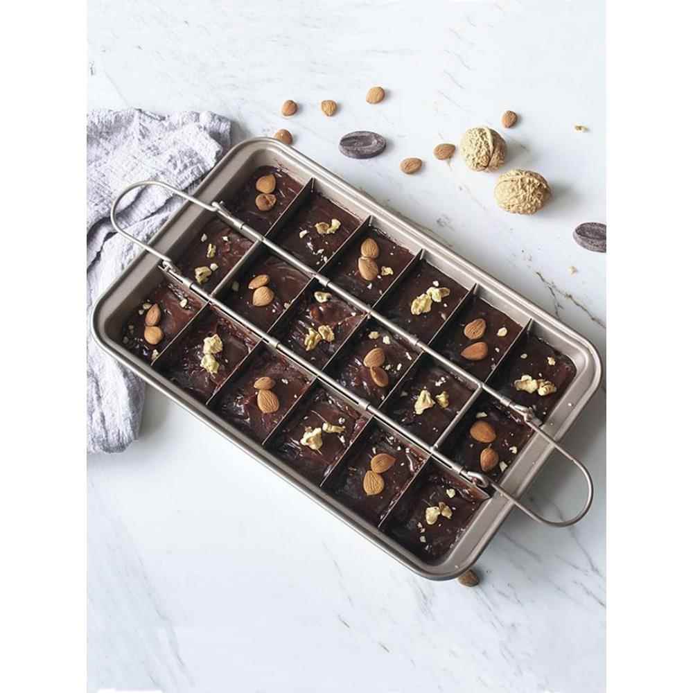 布朗尼模具美式Brownie2件套18格不粘长方形吐司面包帕尼尼模具