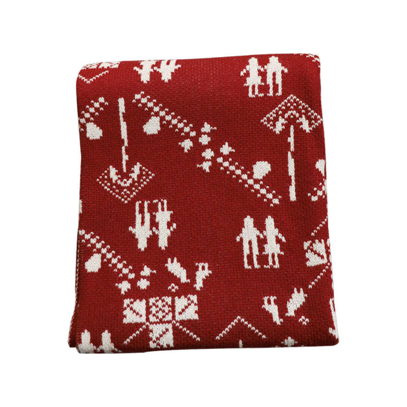 圣诞床新年尾毯毯子装饰毛毯毯节日毯盖gz6m毯毯针搭红色客厅沙发