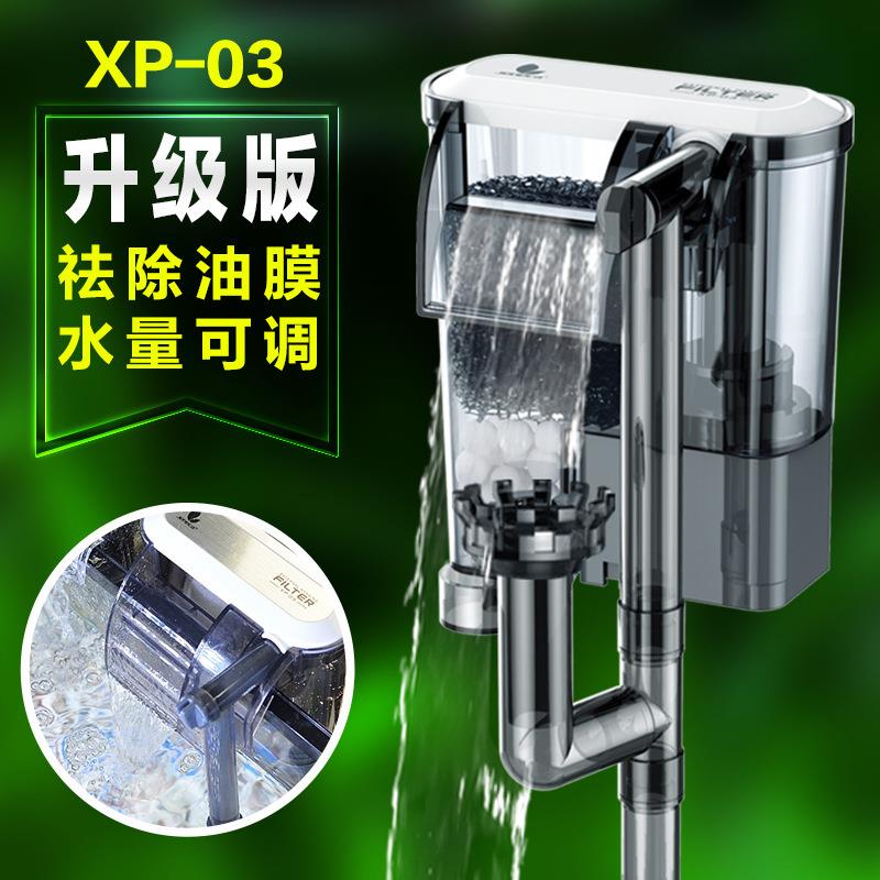 鱼缸过滤器冲氧泵三合一潜水泵过滤设备小型鱼缸外置瀑布式净水器